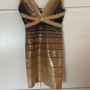HERVE LEGER  Herve Leger Ombré Sequin Dress